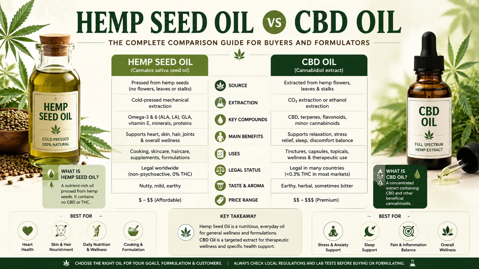 Comprendre La Différence : Huile De Graines De Chanvre Biologique Vs Huile De Cbd Hemp Seed Oil Vs Cbd Oil The Complete Comparison Guide For Buyers And Formulators