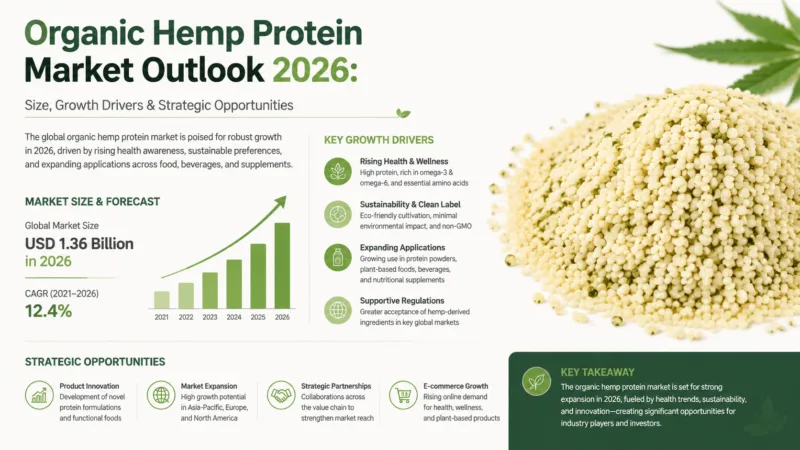 Perspectives Du Marché De La Protéine De Chanvre Bio 2026 : Taille, Facteurs De Croissance Et Opportunités Stratégiques Organic Hemp Protein Market Outlook 2026 Size, Growth Drivers &Amp; Strategic Opportunities