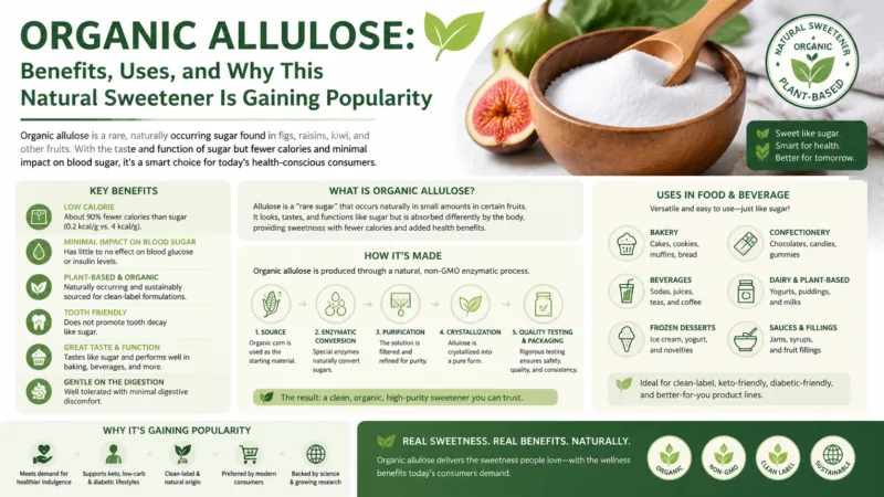 Allulose Bio : Bienfaits, Usages Et Pourquoi Cet Édulcorant Naturel Gagne En Popularité Organic Allulose Benefits, Uses, And Why This Natural Sweetener Is Gaining Popularity