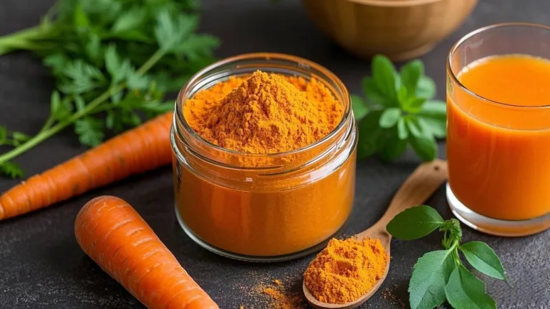 Poudre De Carotte Bio : Un Élan Éclatant Pour Votre Santé Et Votre Bien-Être Organic Carrot Powder: A Vibrant Boost To Your Health And Wellness