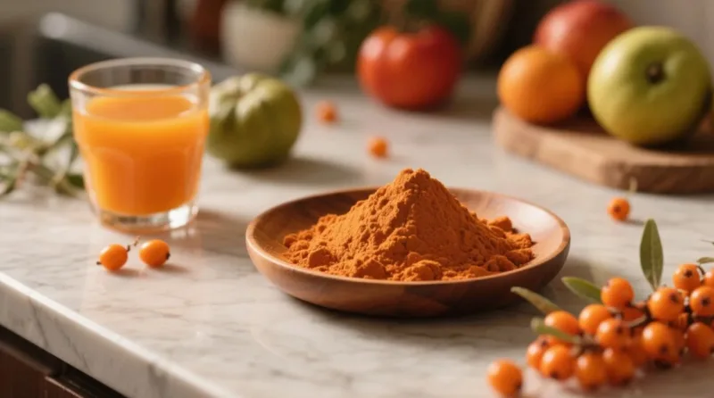 Vous Cherchez Un Éclat Doré Et Un Boost Immunitaire ? Avez-Vous Découvert La Poudre D'Argousier Bio ? Organic Sea Buckthorn Powder &Amp; Juice Powder