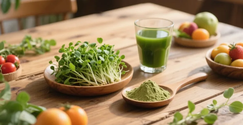 Nutrition De La Poudre De Luzerne : Bien-Être Quotidien Avec Les Légumes Verts Bio Organic Alfalfa Powder &Amp; Juice Powder