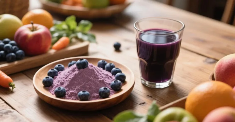 Poudre De Jus De Myrtille Biologique : Un Moyen Naturel D'Améliorer L'Éclat De La Peau Organic Blueberry Powder