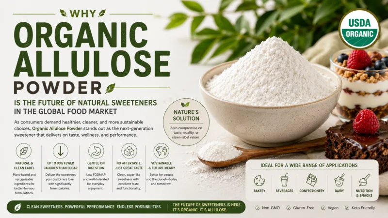 Le Virage Mondial Vers Les Édulcorants Naturels : Pourquoi L'Allulose Bio Gagne Du Terrain En 2025-2026 Why Organic Allulose Powder Is The Future Of Natural Sweeteners In The Global Food Market