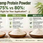Protéine de chanvre biologique en poudre 70 % vs 75 % vs 80 % : quel grade convient à votre application ?