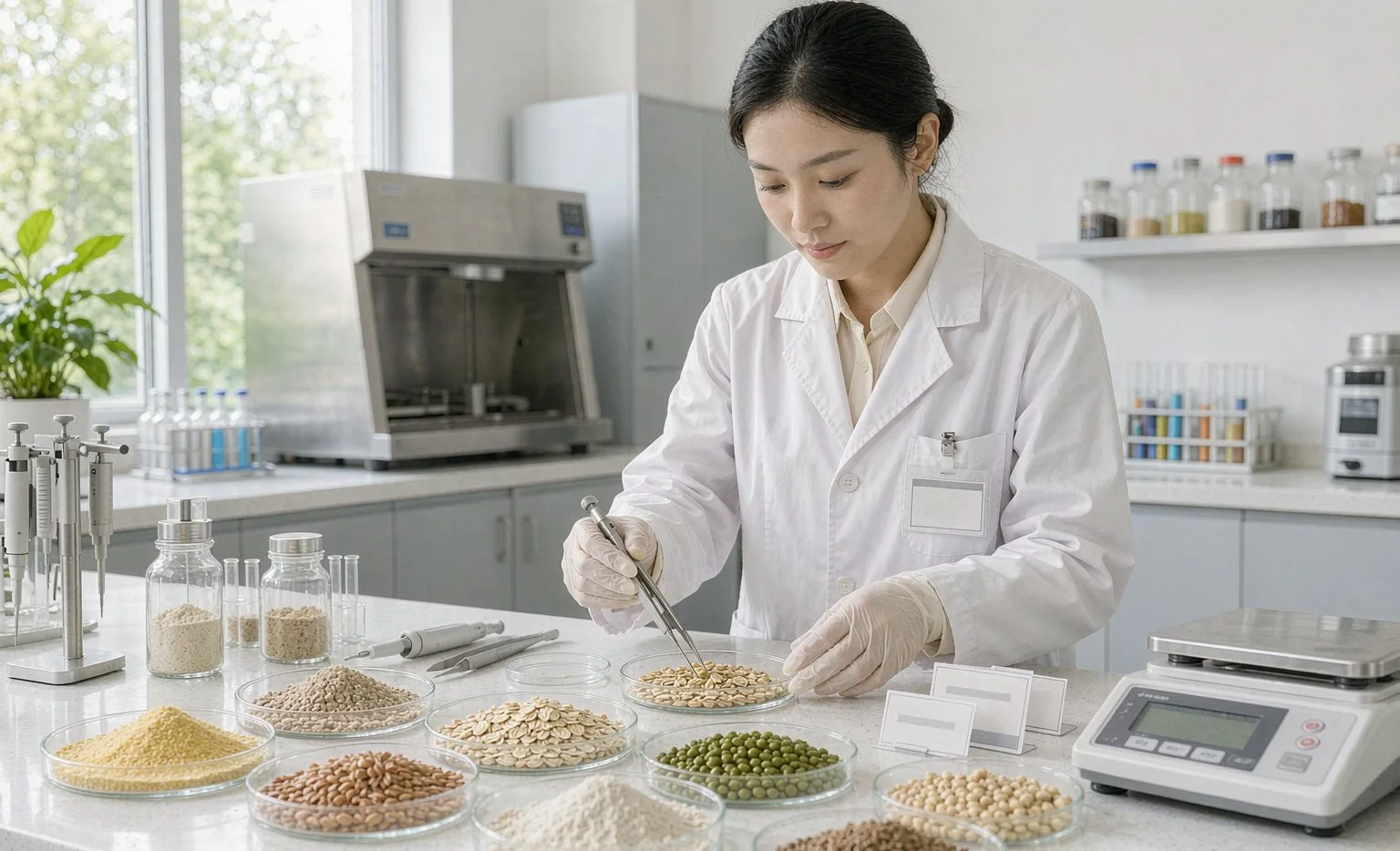 Qualité Laboratoire De Contrôle Qualité Analysant Des Échantillons D'Ingrédients Bio